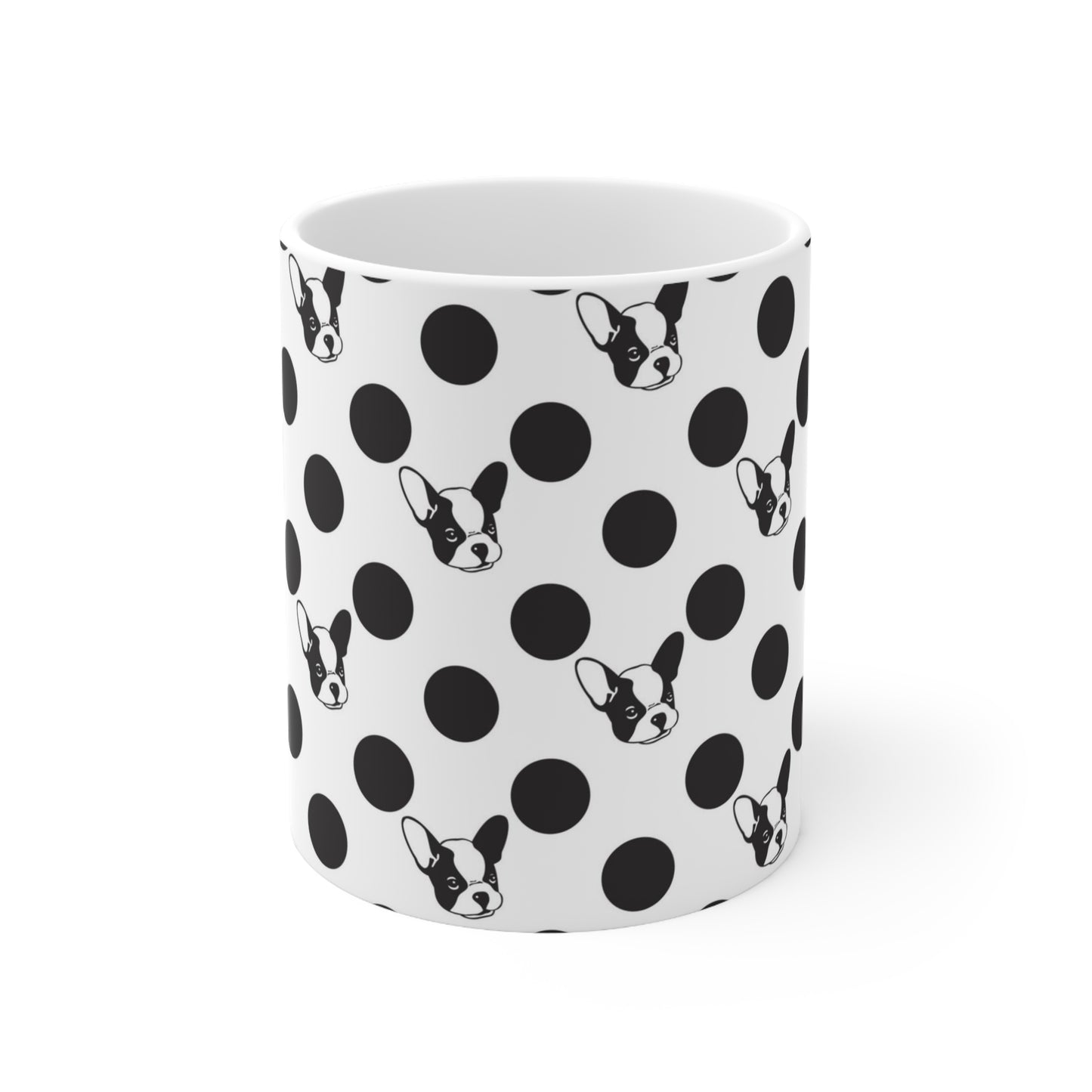 Monochrome Frenchie Ceramic Mug 11oz