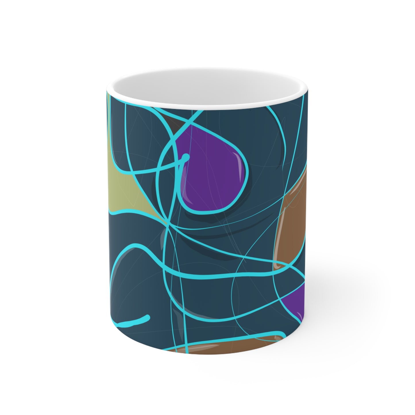 Abstract Harmony in Dark Blue Mug