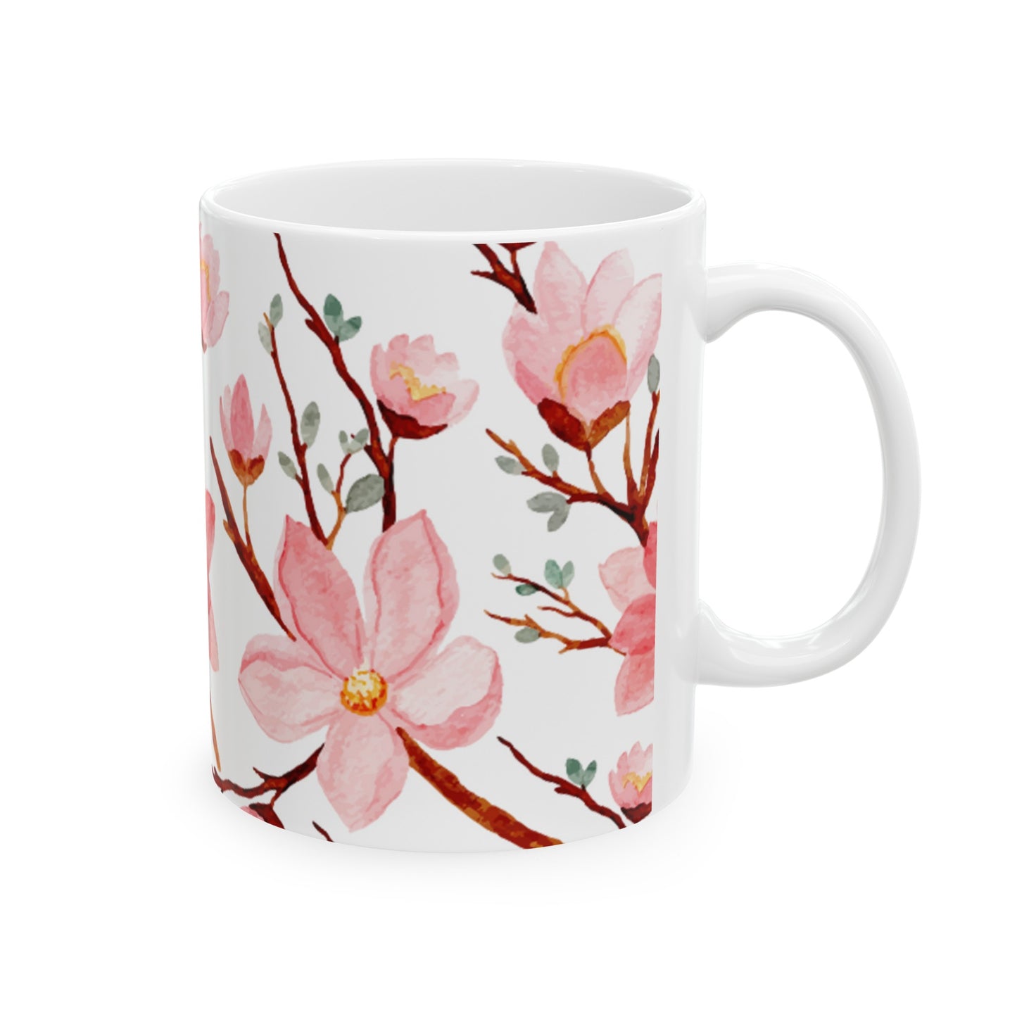 🌸 Cherry Blossom Watercolor Ceramic Mug - 11oz