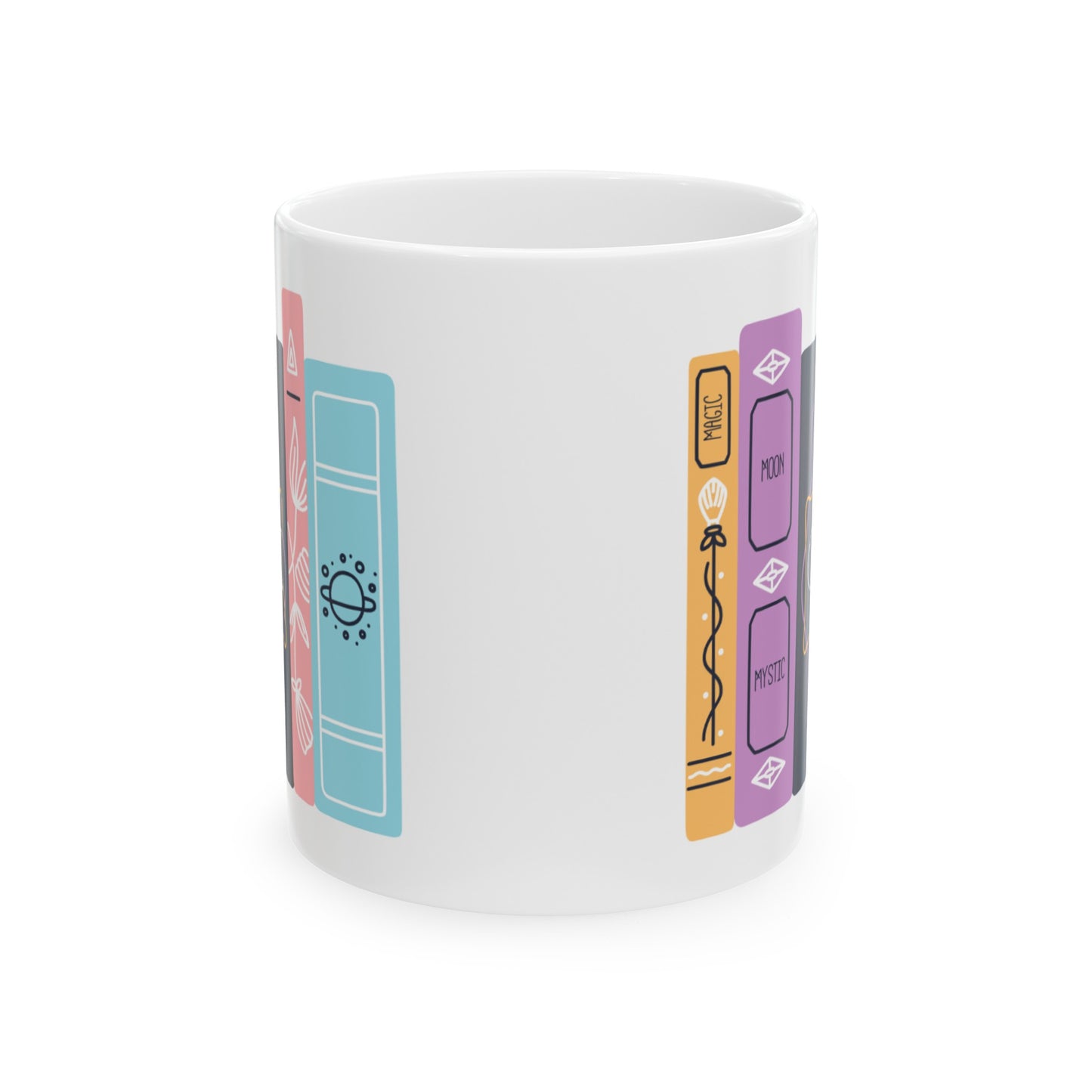 📚 Celestial Multicolored Book Love Ceramic Mug 11oz