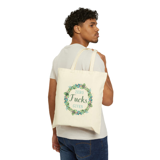 ZERO FU$KS GIVEN Cotton Canvas Tote Bag