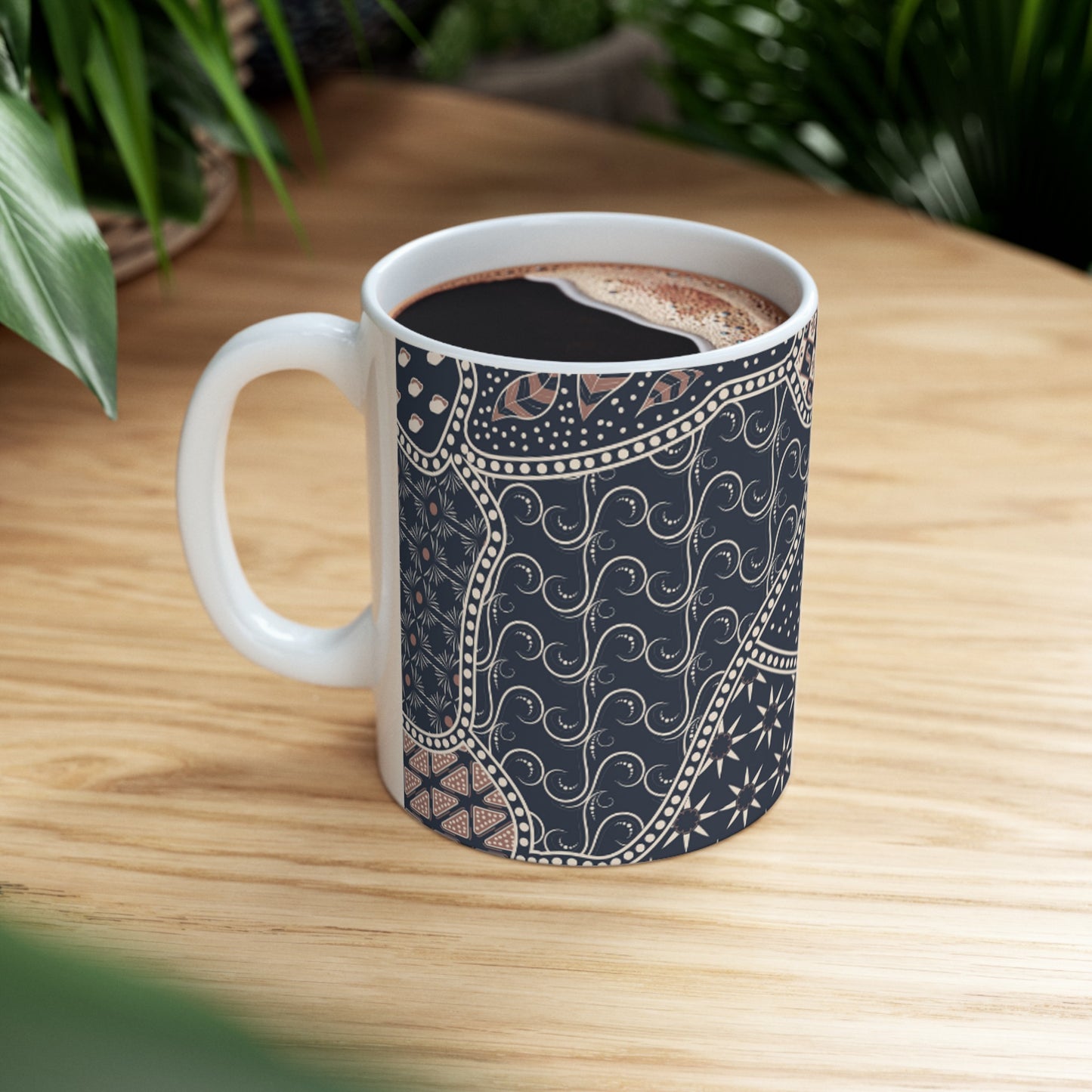 Patchwork Patterned Ceramic Mug, 11oz