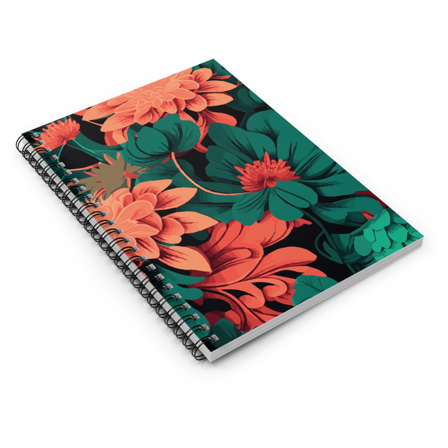 Coral Blossoms Spiral Notebook - Ruled Line