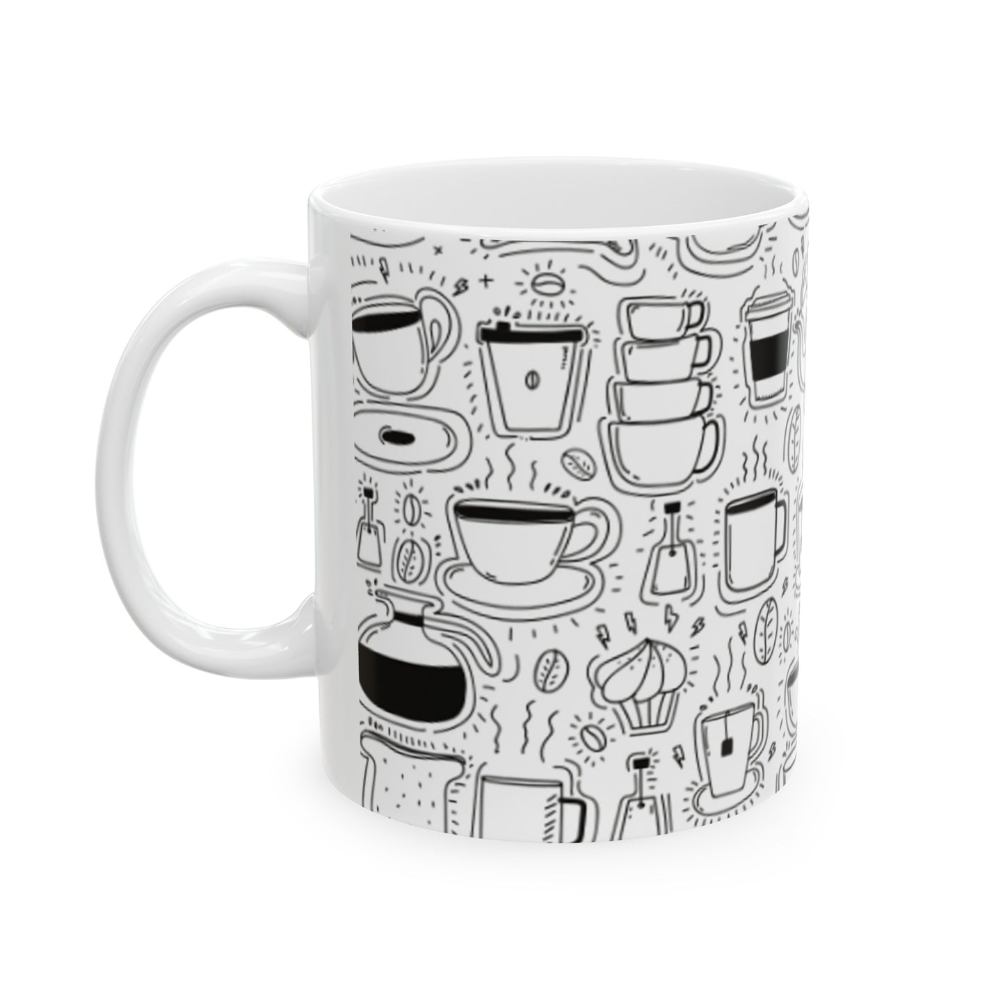 ☕ Morning Coffee and Pastries Ceramic Mug 11oz - Start Your Day Right!