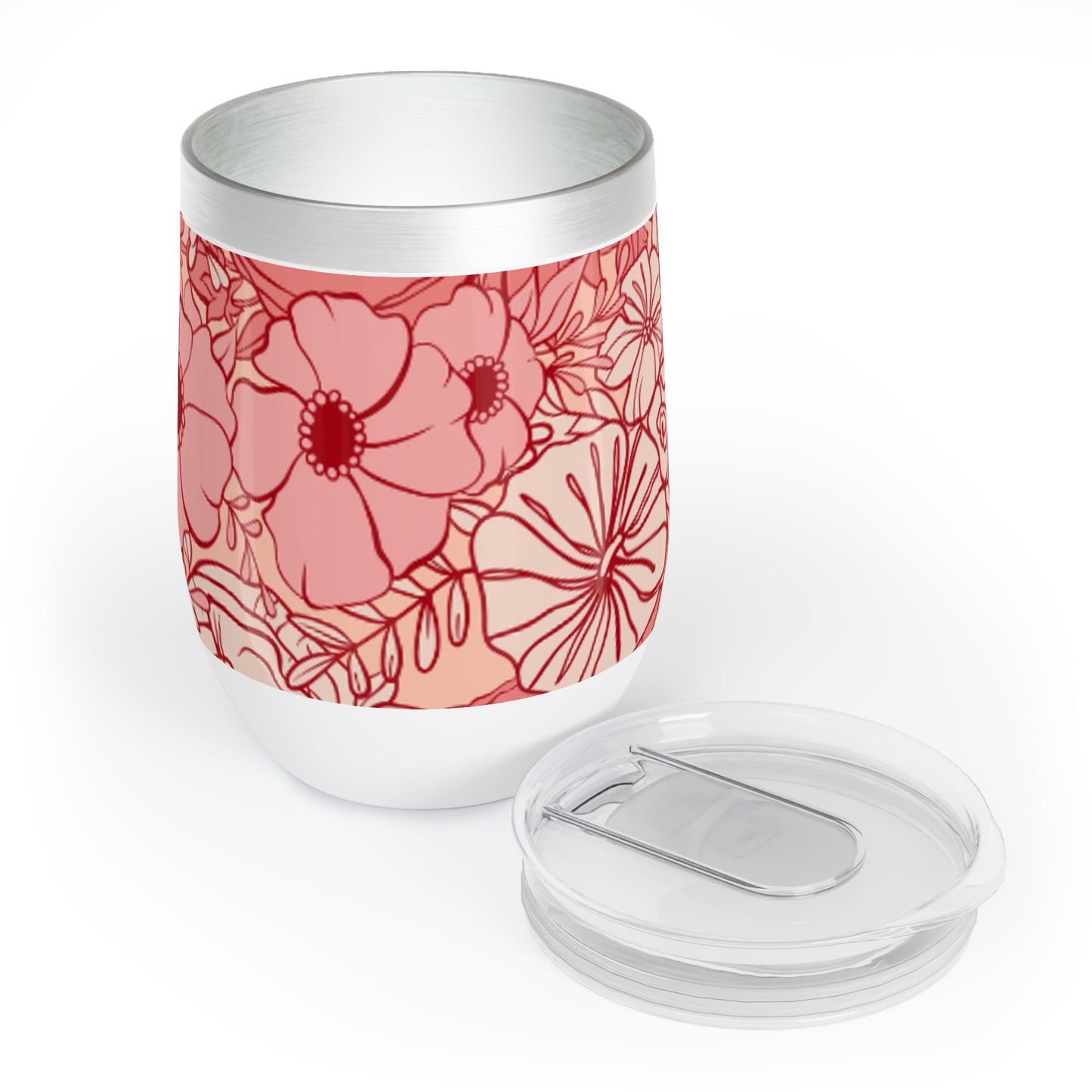 Coral Spring Floral Chill Wine Tumbler