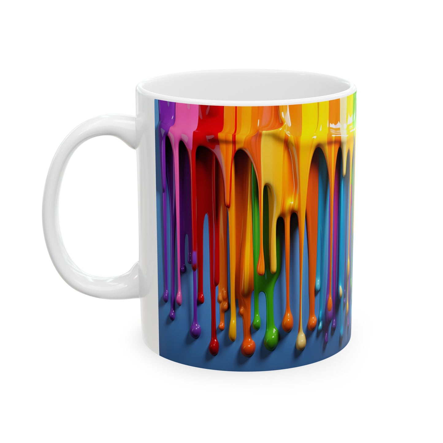 🎨 3D Rainbow Paint Ceramic Mug 11oz