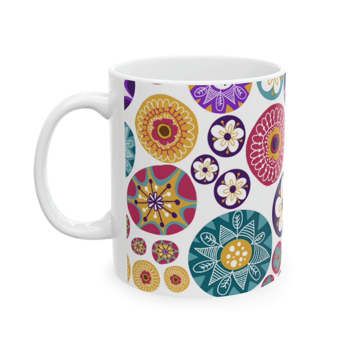 Colorful Abstract Circle Ceramic Mug 11oz