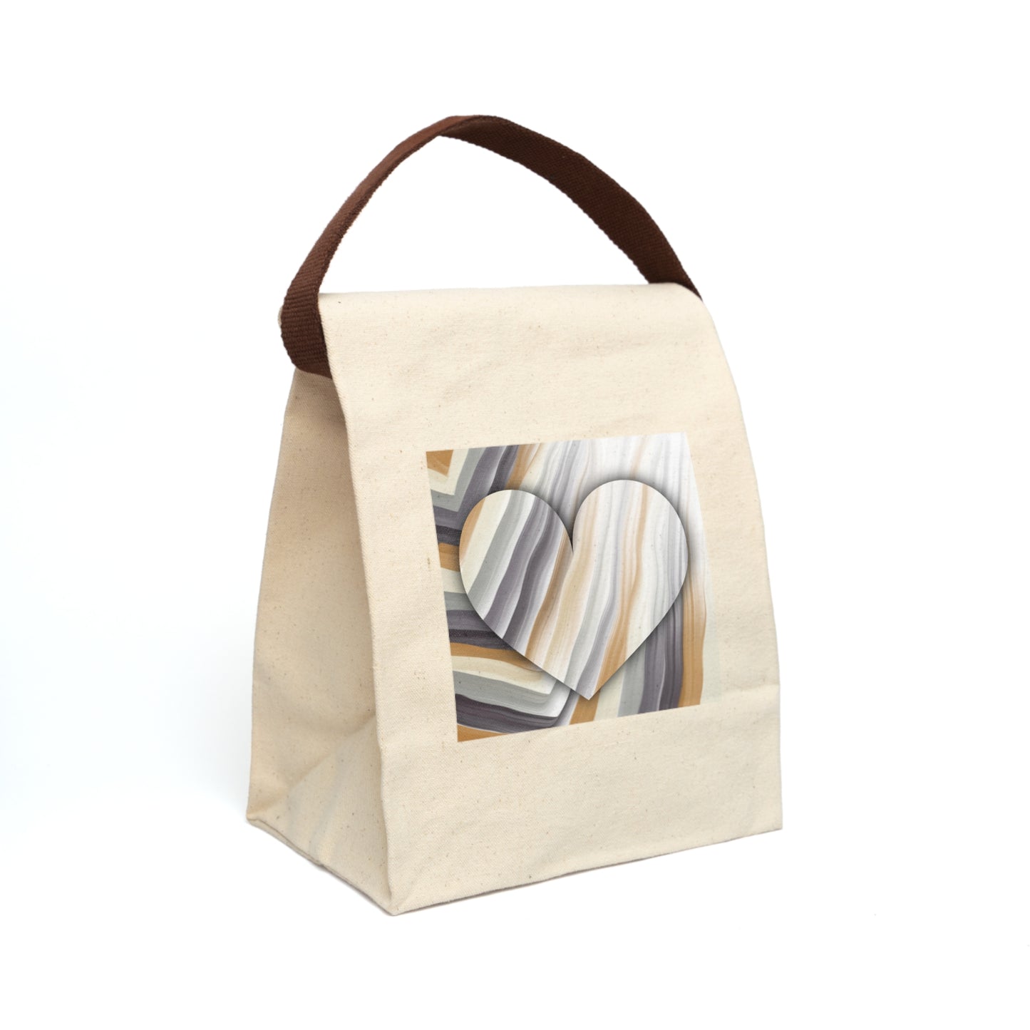 Granite Heart Canvas Lunch Bag With Strap