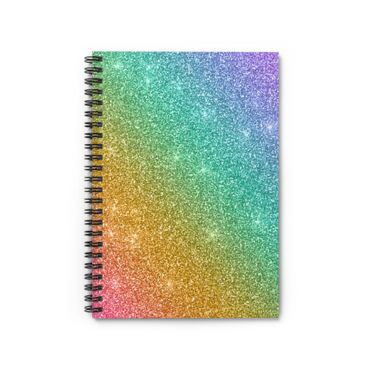 🌈 Rainbow Sparkle Spiral Notebook - Ruled Line