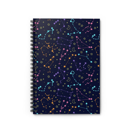 🌌 Bright Starry Night Spiral Notebook-Ruled Line - 118 Pages