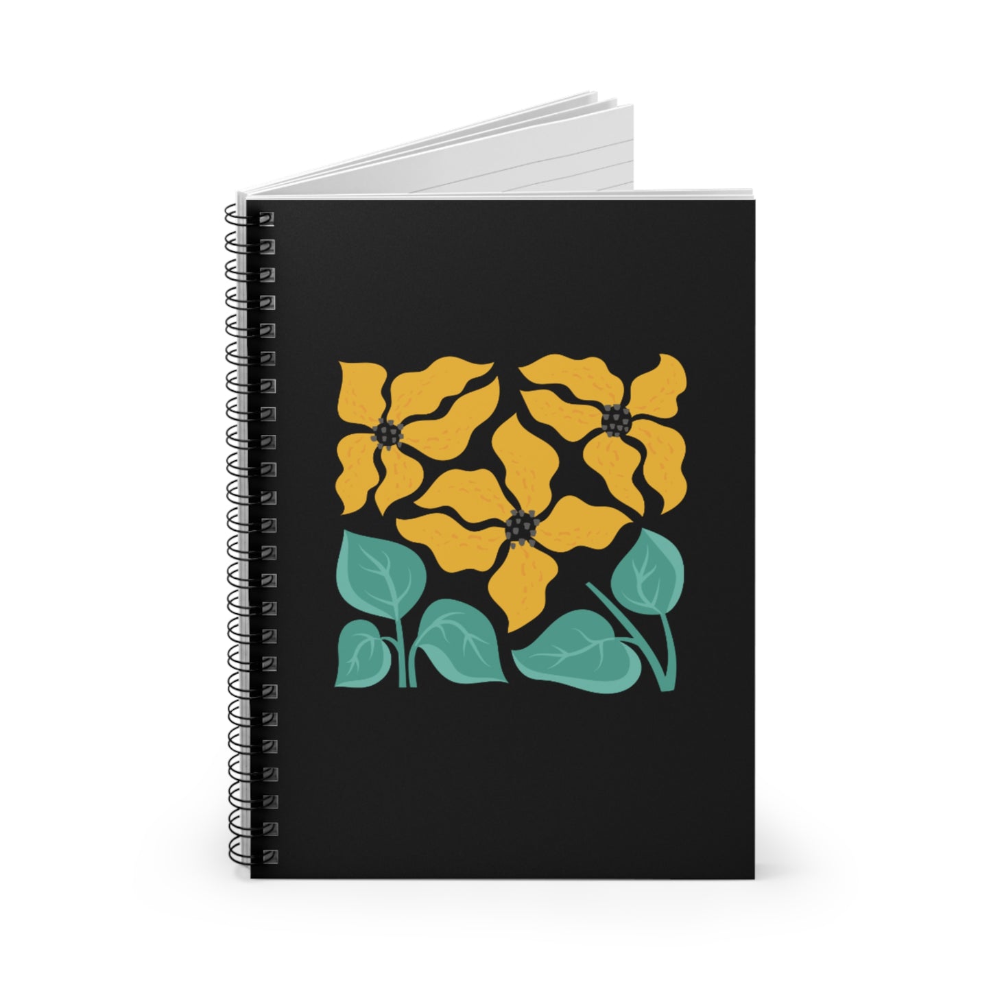 🌼 Sunflower Abstract Design Spiral Notebook-Ruled Line - Fun and Vibrant!