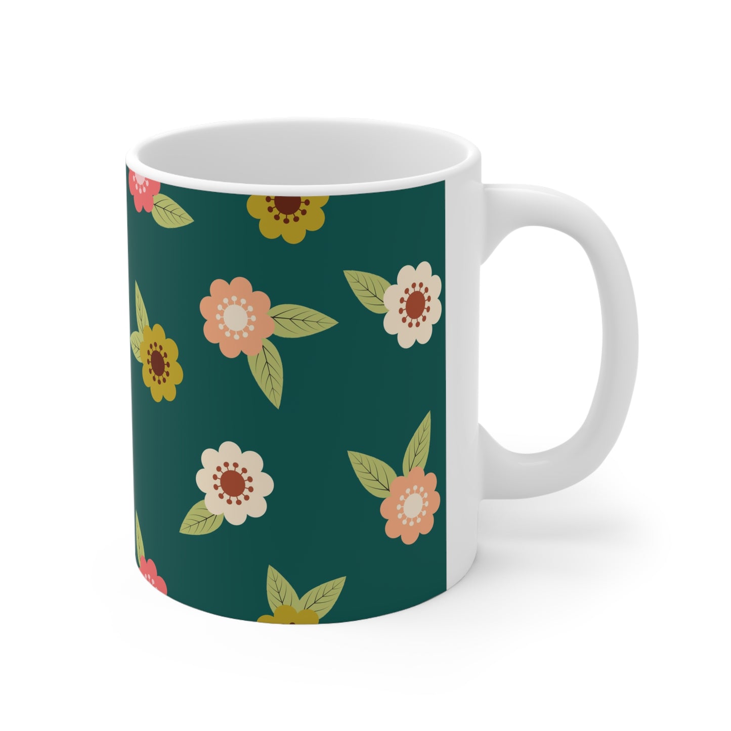 Green Vintage Blossoms Mug