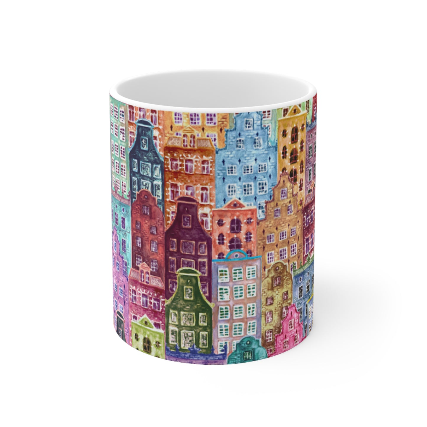 🏙️ Painted Buildings Ceramic Mug 11oz