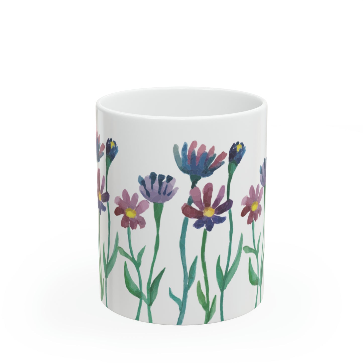 💐 Painted Spring Flowers Ceramic Mug 11oz