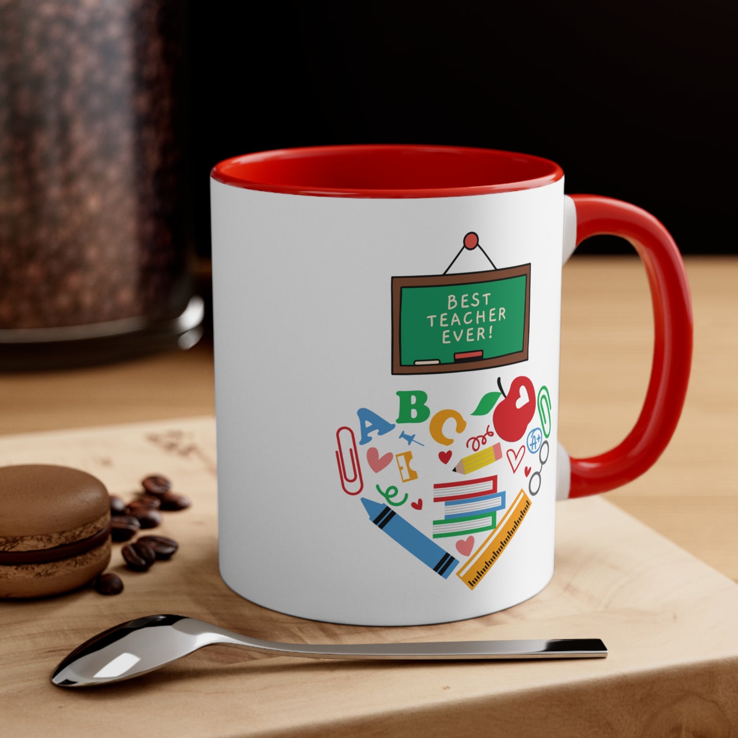 🍎 Teacher Appreciation Accent Coffee Mug, 11oz