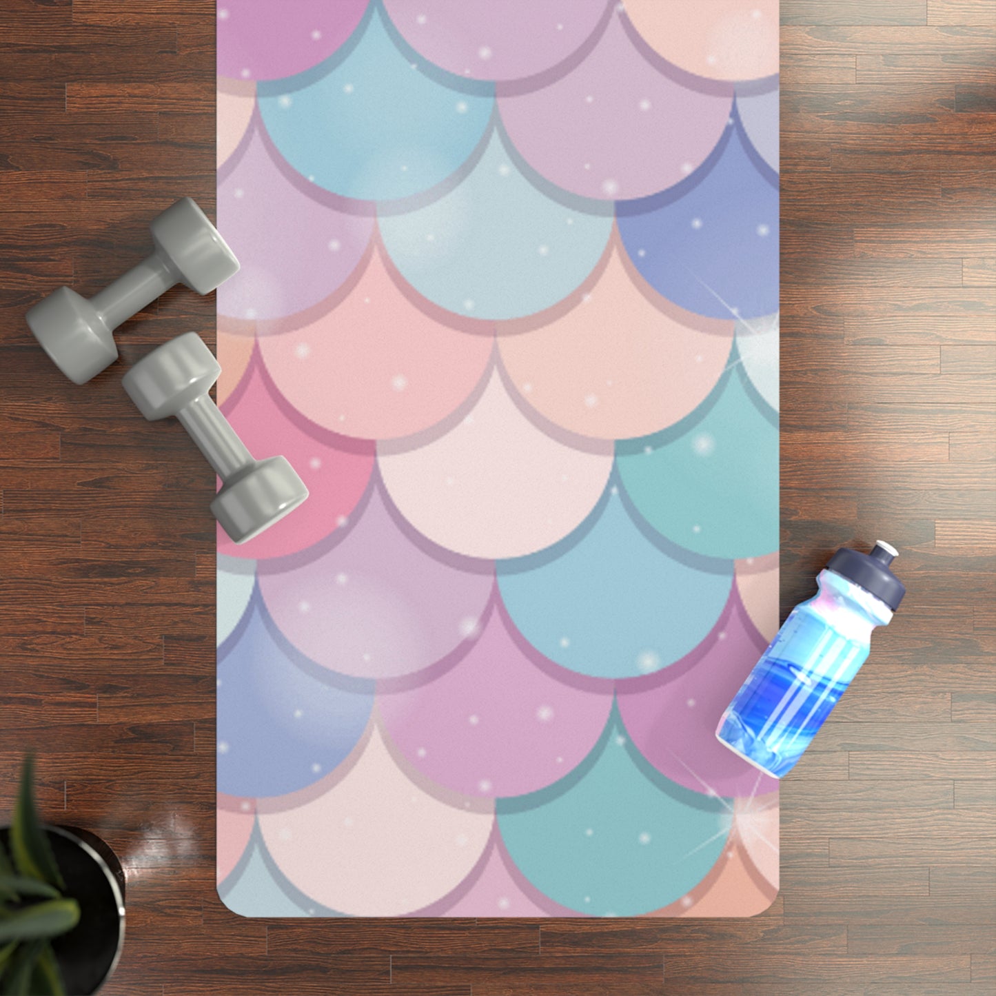 Pastel Mermaid Rubber Yoga Mat