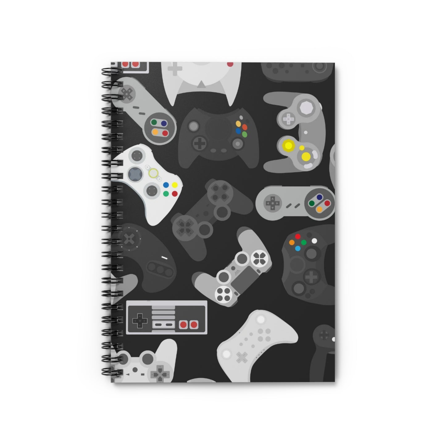 🎮 Retro Video Game Controllers Spiral Notebook-Ruled Line | 6" x 8" | 118 Pages