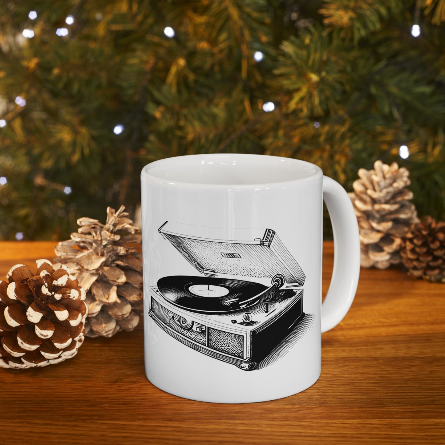 🎼 Vinyl Record Player Ceramic Mug 11oz - Retro Music Lover's Delight