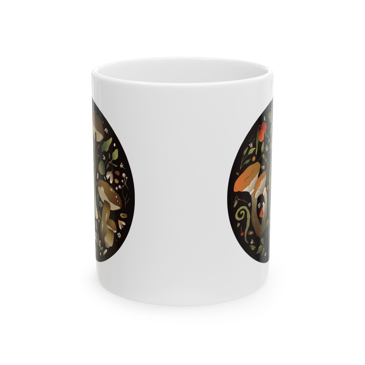 🍄 Garden Mushroom Love Ceramic Mug 11oz | Enchanting Design