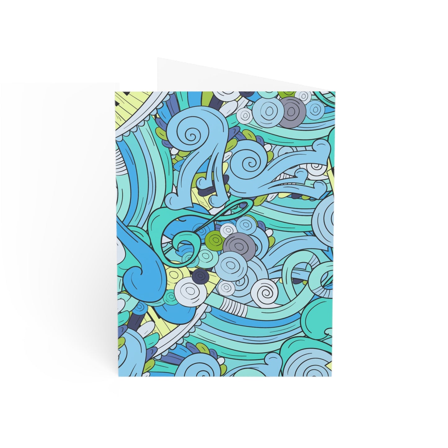 Music in Teal Greeting Cards (1, 10, 30, and 50pcs)