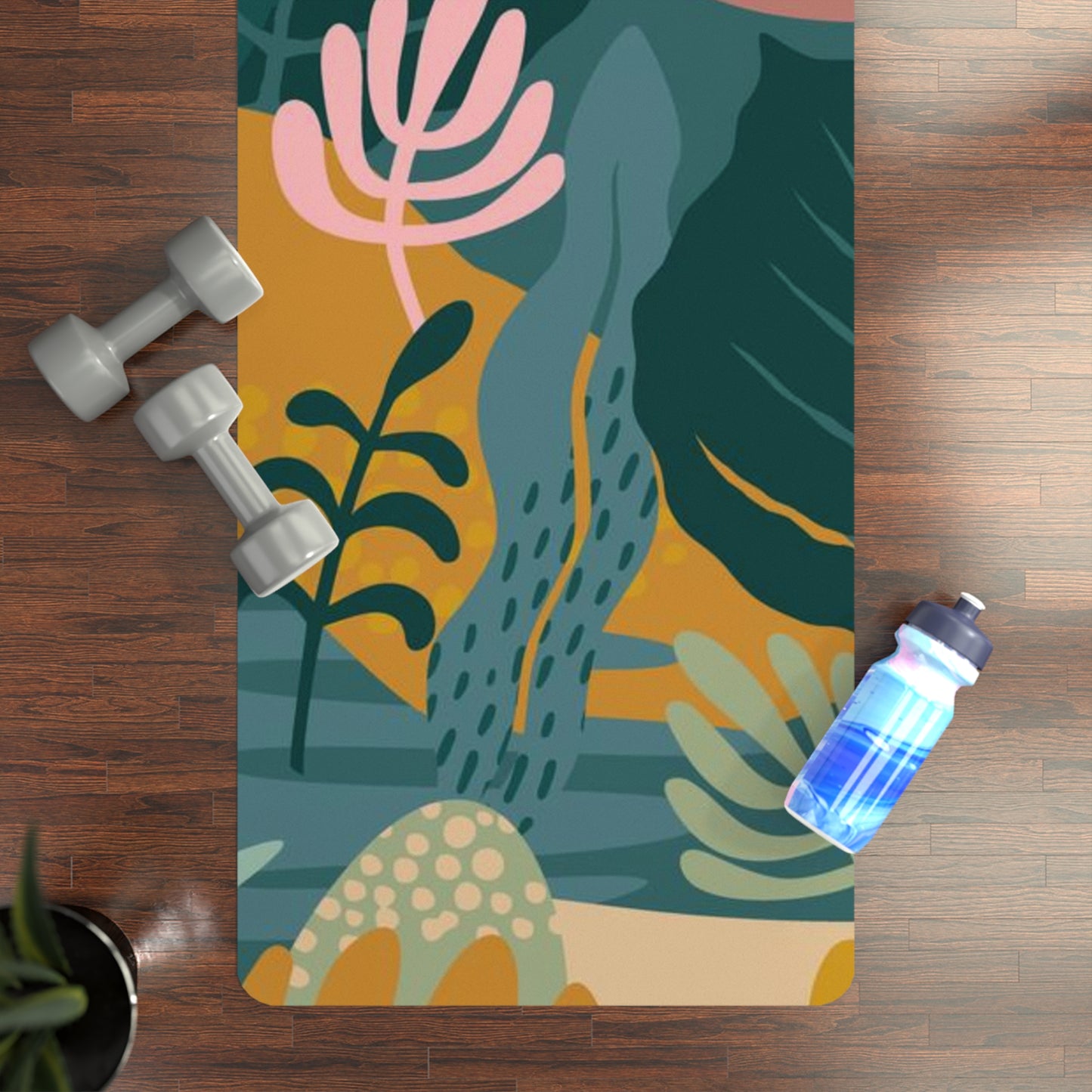 Vivid Blooms Oasis Rubber Yoga Mat