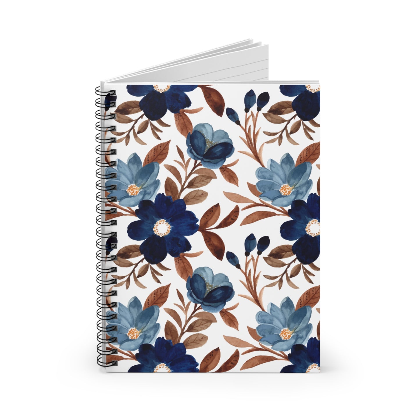 Elegant Watercolor Flower Spiral Notebook - Ruled Line