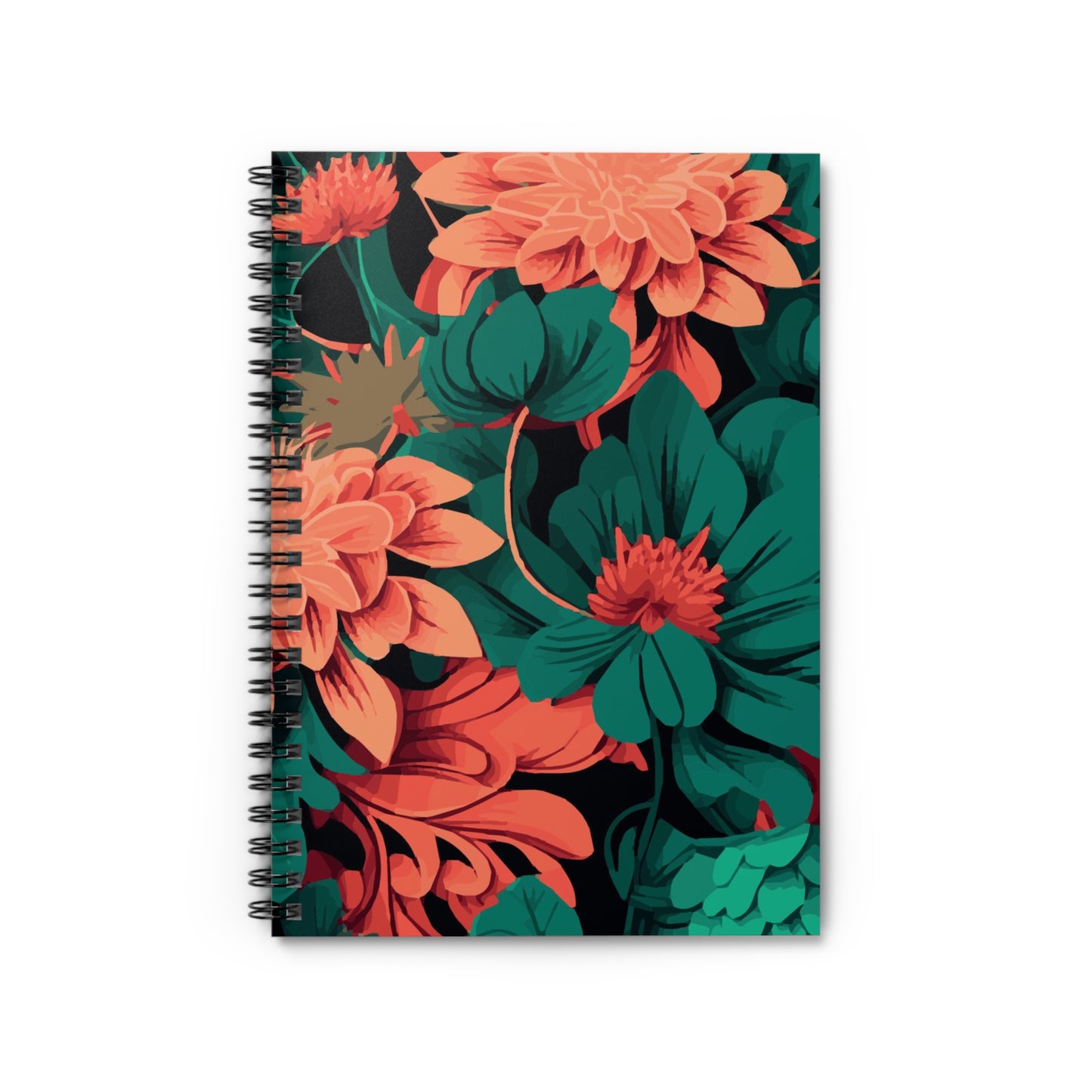 Coral Blossoms Spiral Notebook - Ruled Line