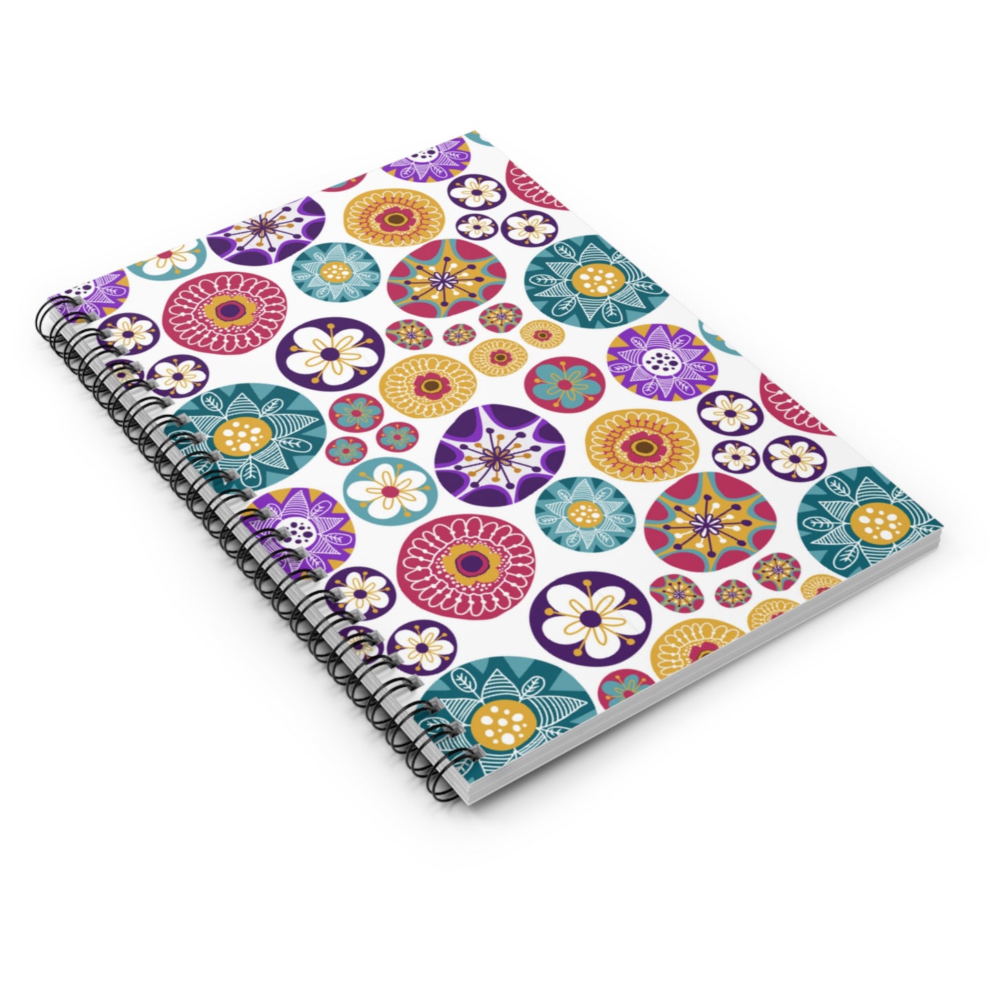 Colorful Abstract Circle Spiral Notebook - Ruled Line