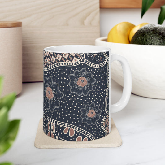 Patchwork Patterned Ceramic Mug, 11oz