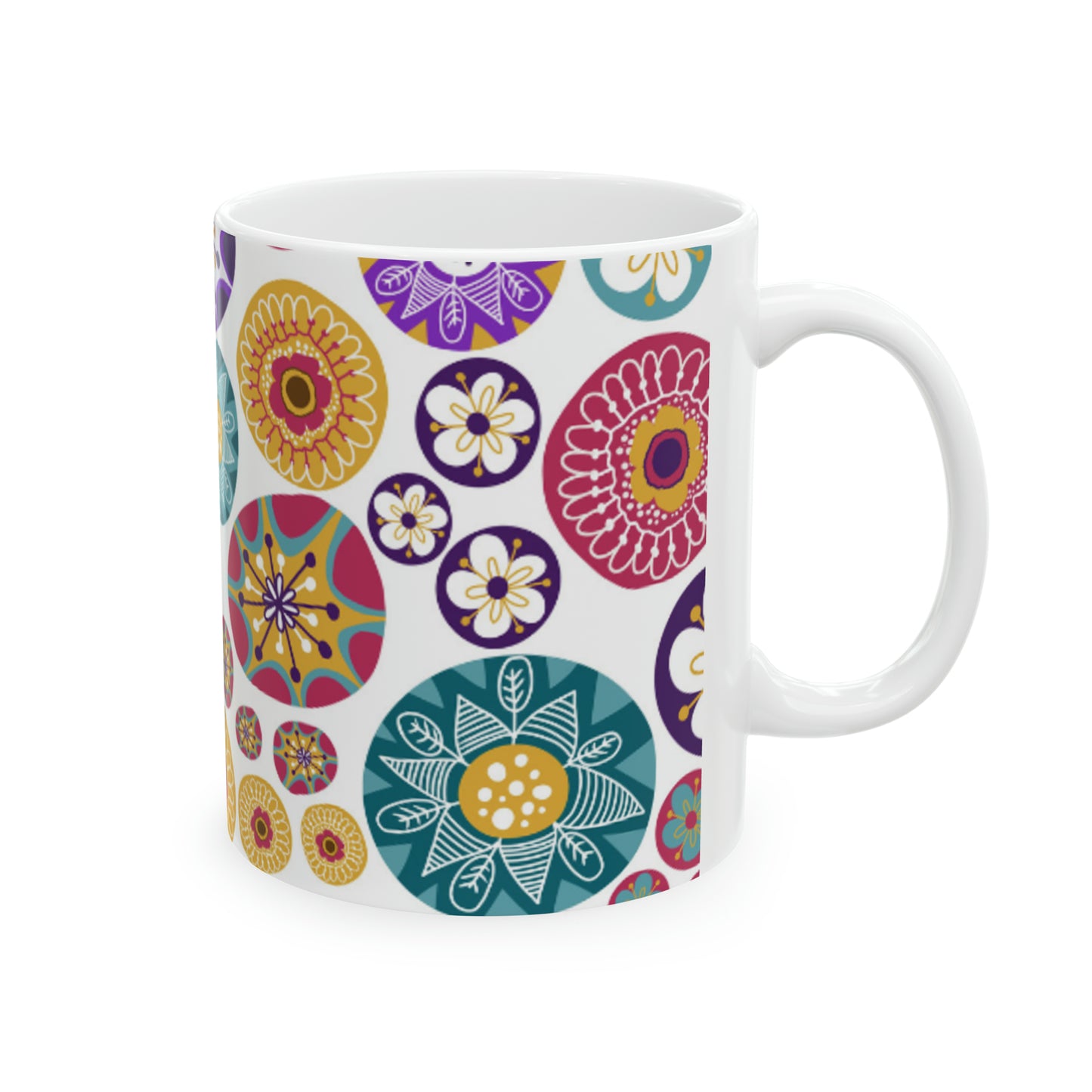 Colorful Abstract Circle Ceramic Mug 11oz