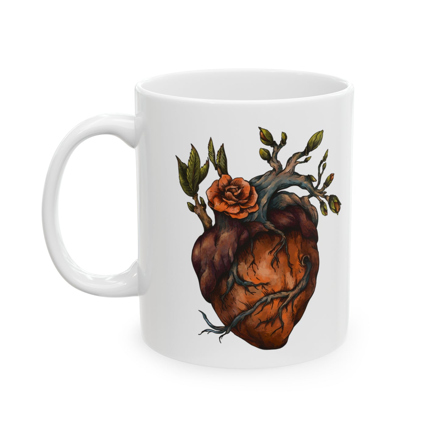 Rose Plant Growth Ceramic Mug 11oz | Striking Design, BPA-Free