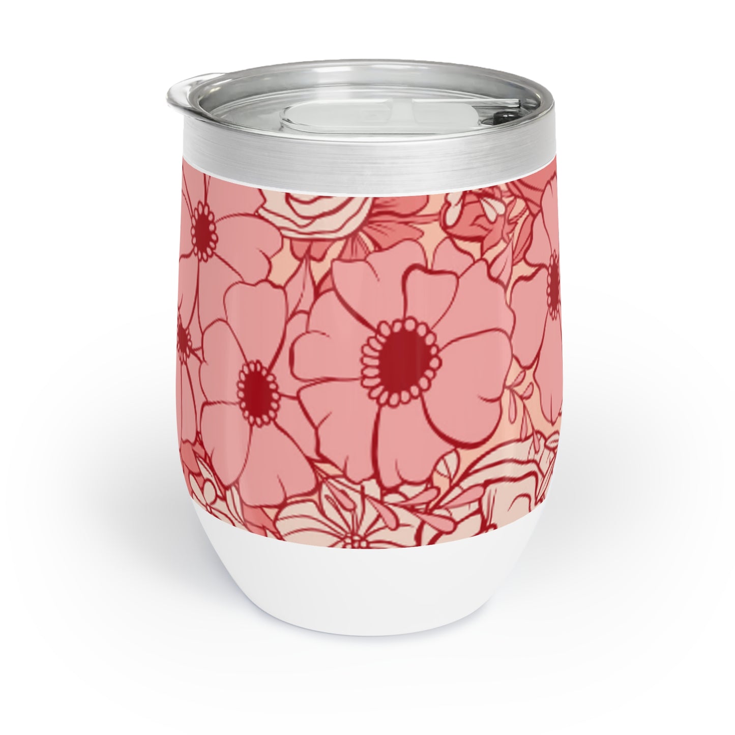 Coral Spring Floral Chill Wine Tumbler