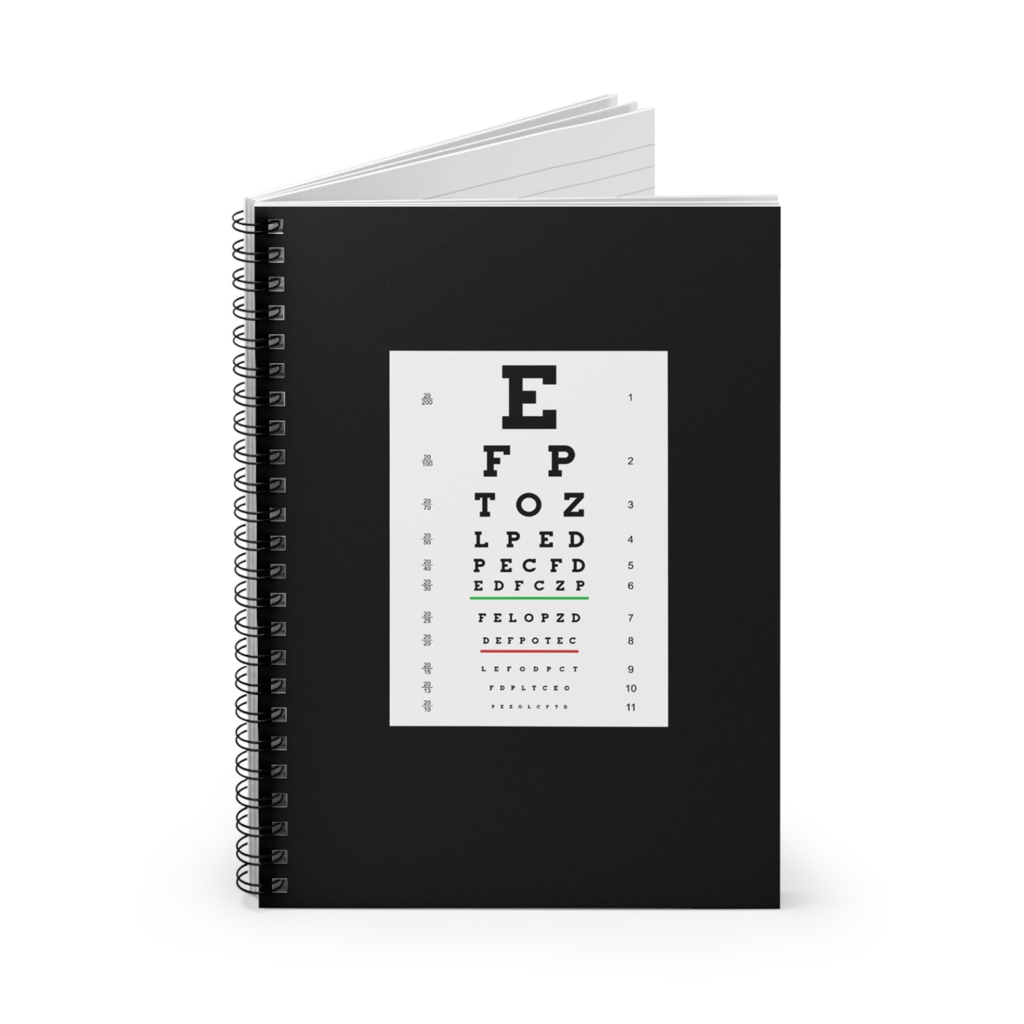 Eye Test Chart Spiral Notebook-Ruled Line - Visionary Companion