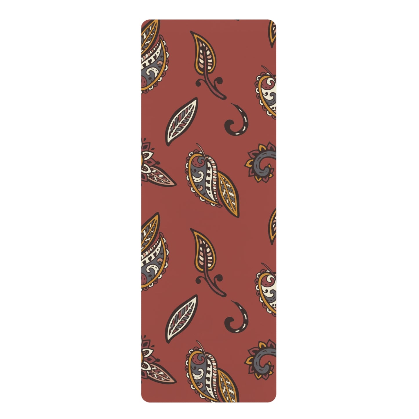 Burnt Paisley Rubber Yoga Mat