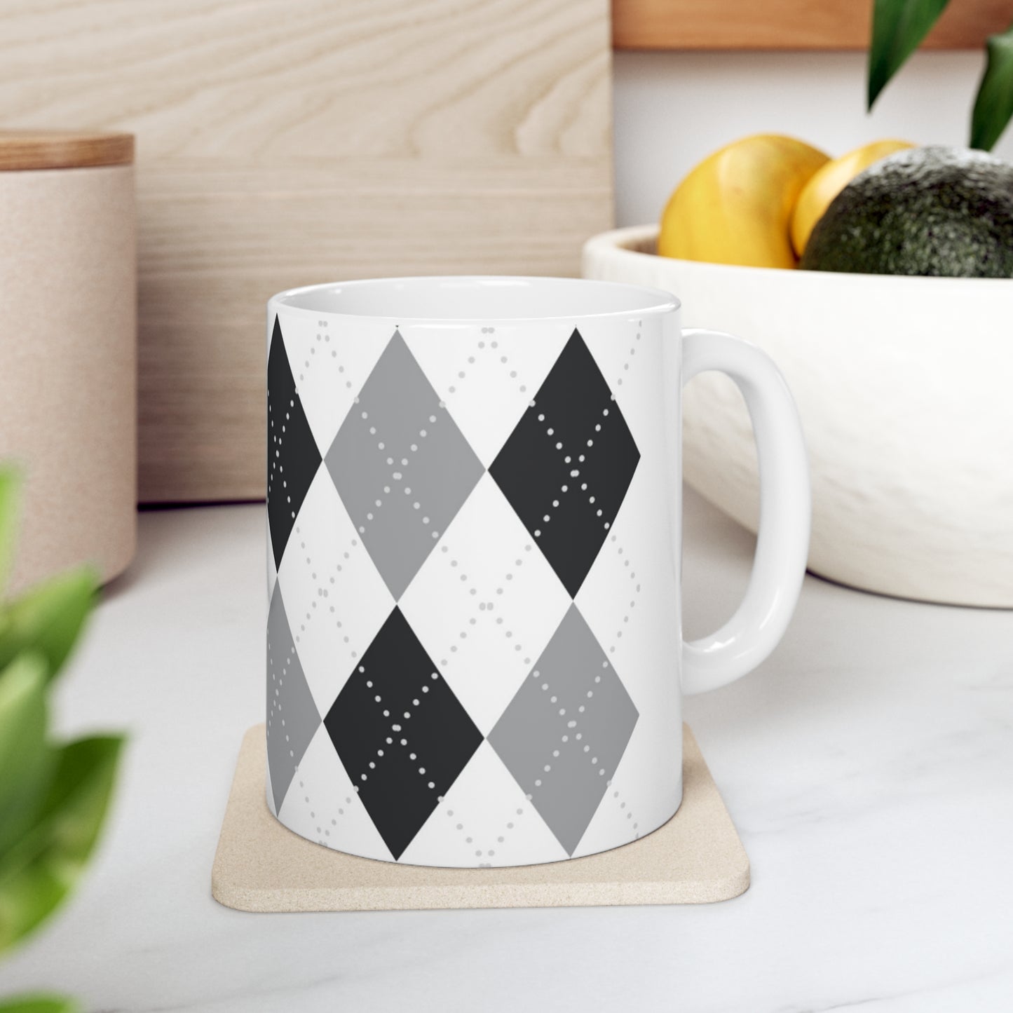 Plaid Diamonds Ceramic Mug 11oz