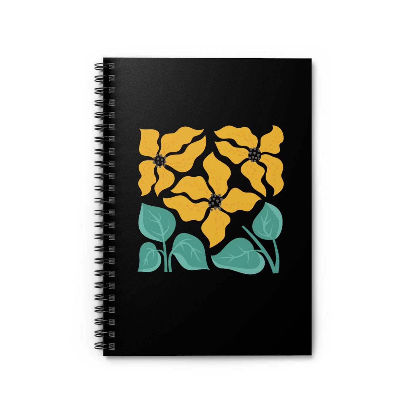 🌼 Sunflower Abstract Design Spiral Notebook-Ruled Line - Fun and Vibrant!