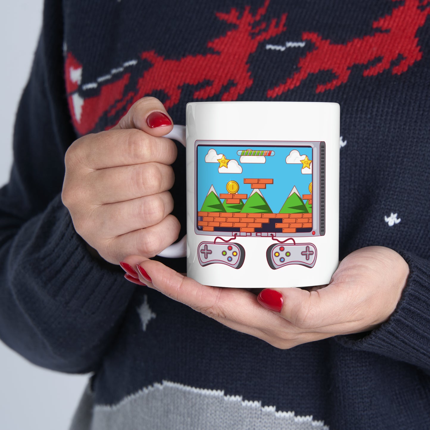 Nostalgic Video Game Console Ceramic Mug 11oz - Fun Retro Gaming Vibes