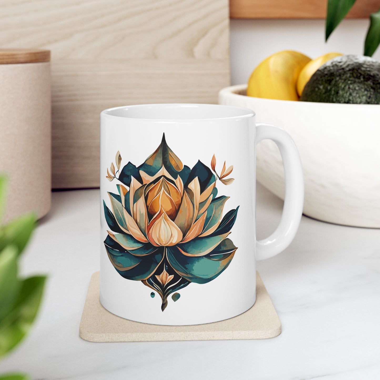 🪷 Watercolor Lotus Ceramic Mug 11oz