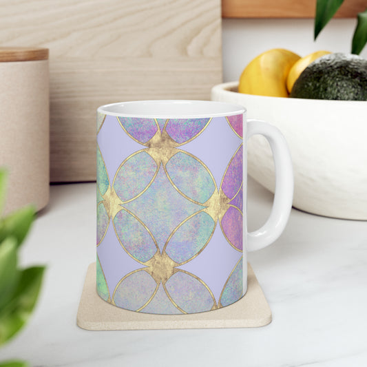 Watercolor Stained Glass Ceramic Mug - 11oz