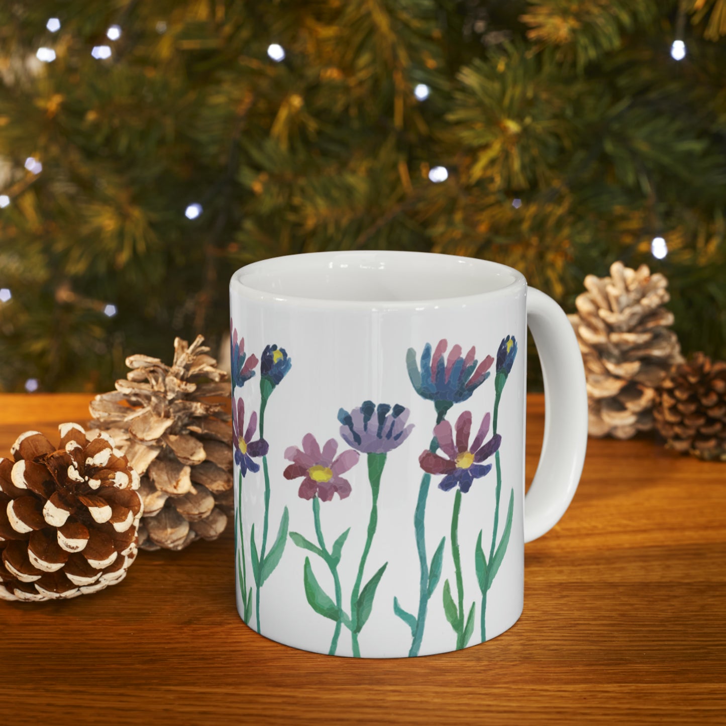 💐 Painted Spring Flowers Ceramic Mug 11oz