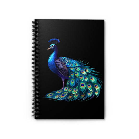 Vibrant Peacock Spiral Notebook-Ruled Line - Inspire Your Creativity!