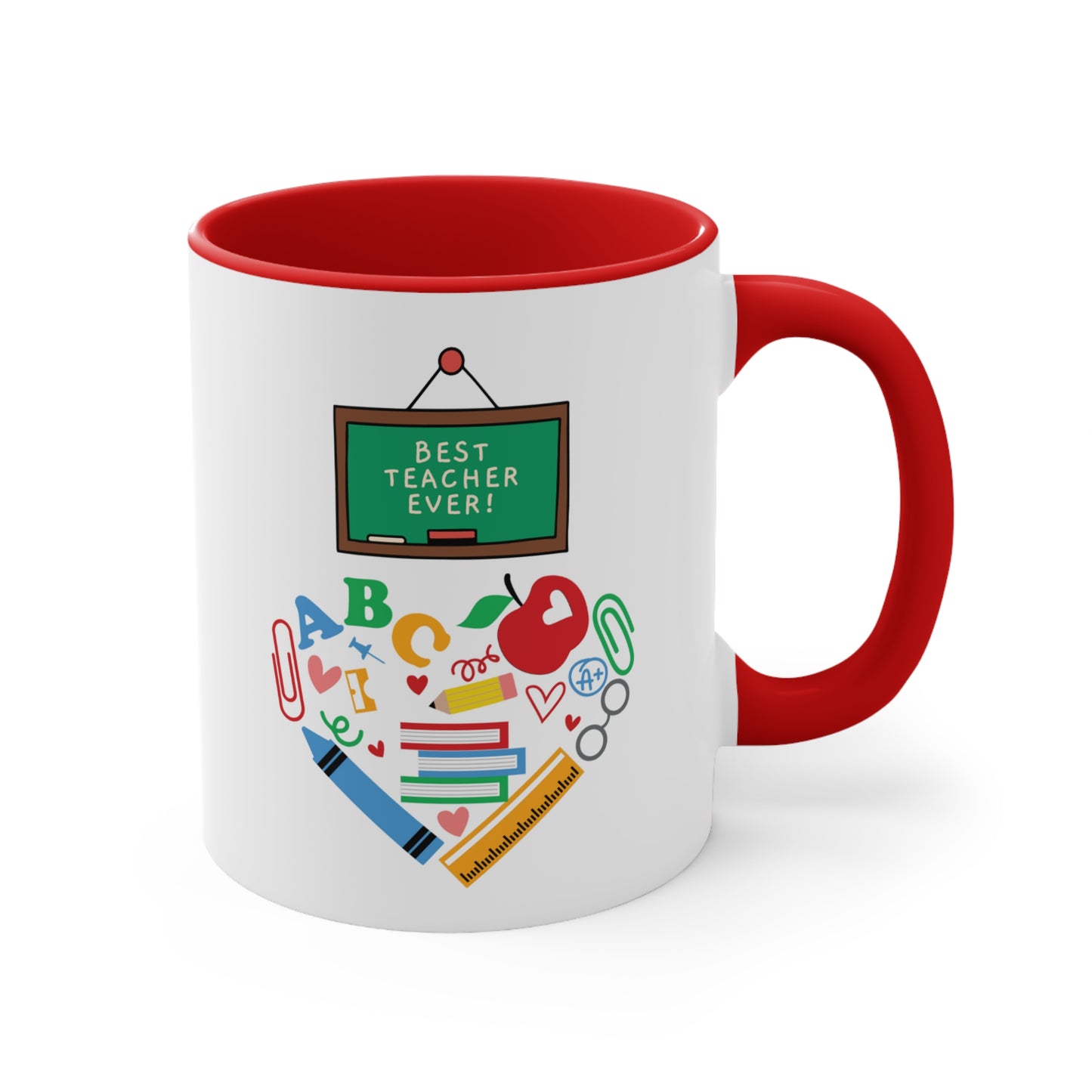 🍎 Teacher Appreciation Accent Coffee Mug, 11oz