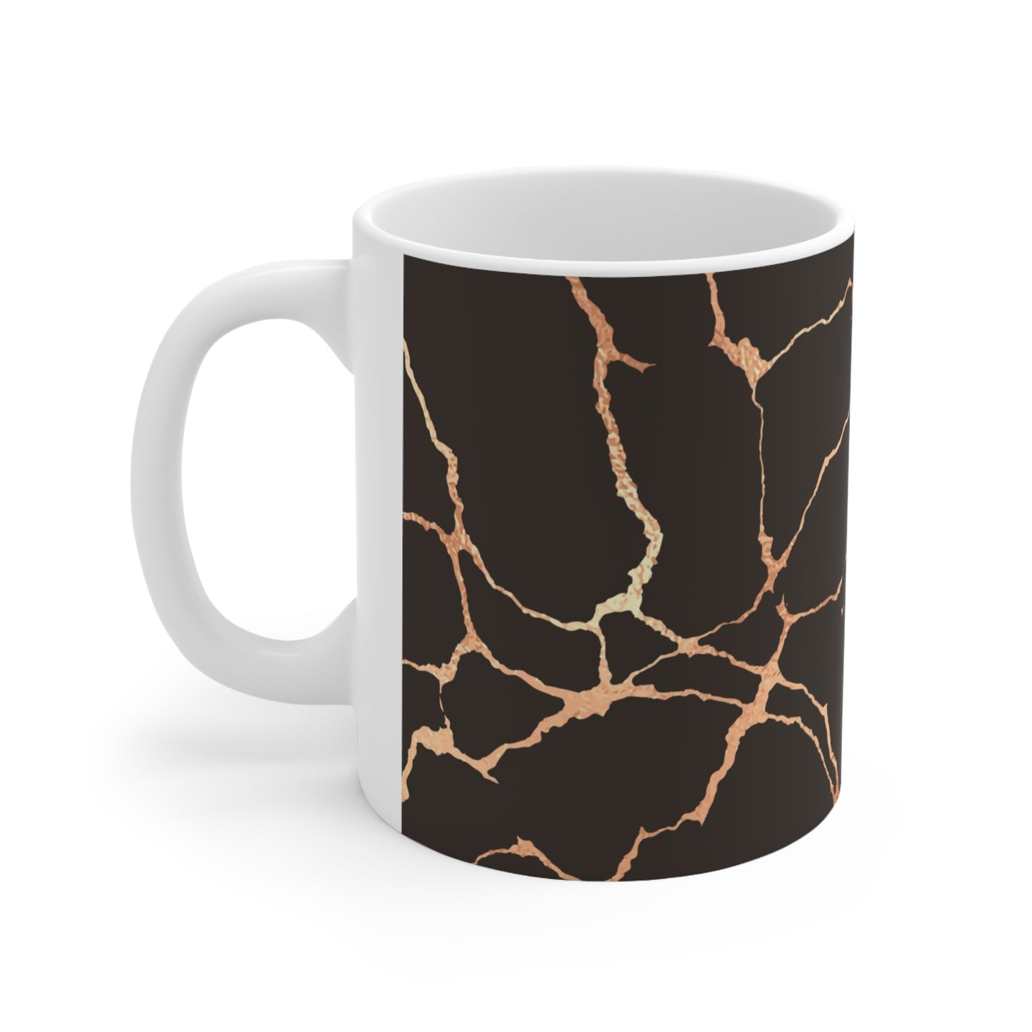 Black Kintsugi Ceramic Mug 11oz