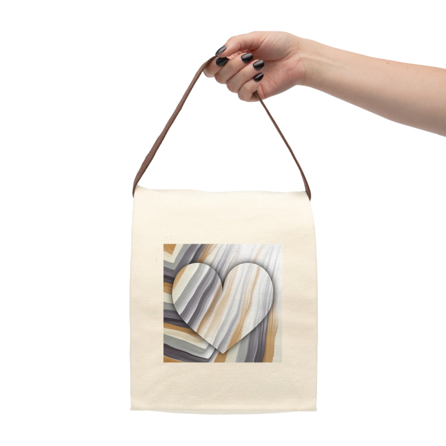 Granite Heart Canvas Lunch Bag With Strap