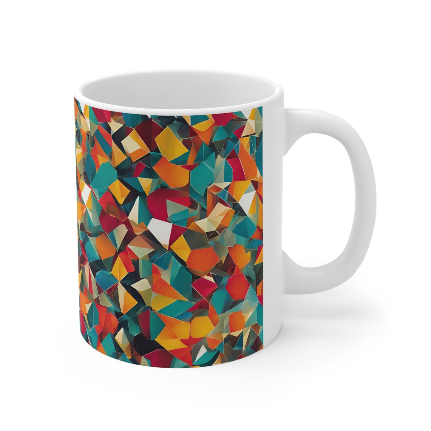 Abstract Rainbow in White Ceramic Mug 11oz