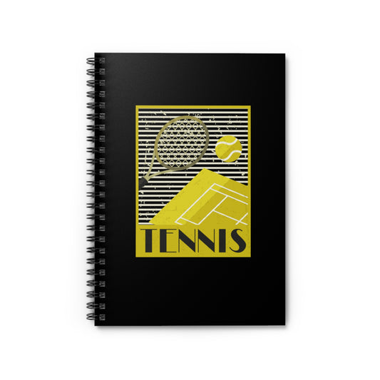 🎾 Vintage Tennis Poster Spiral Notebook-Ruled Line - Stylish and Practical!