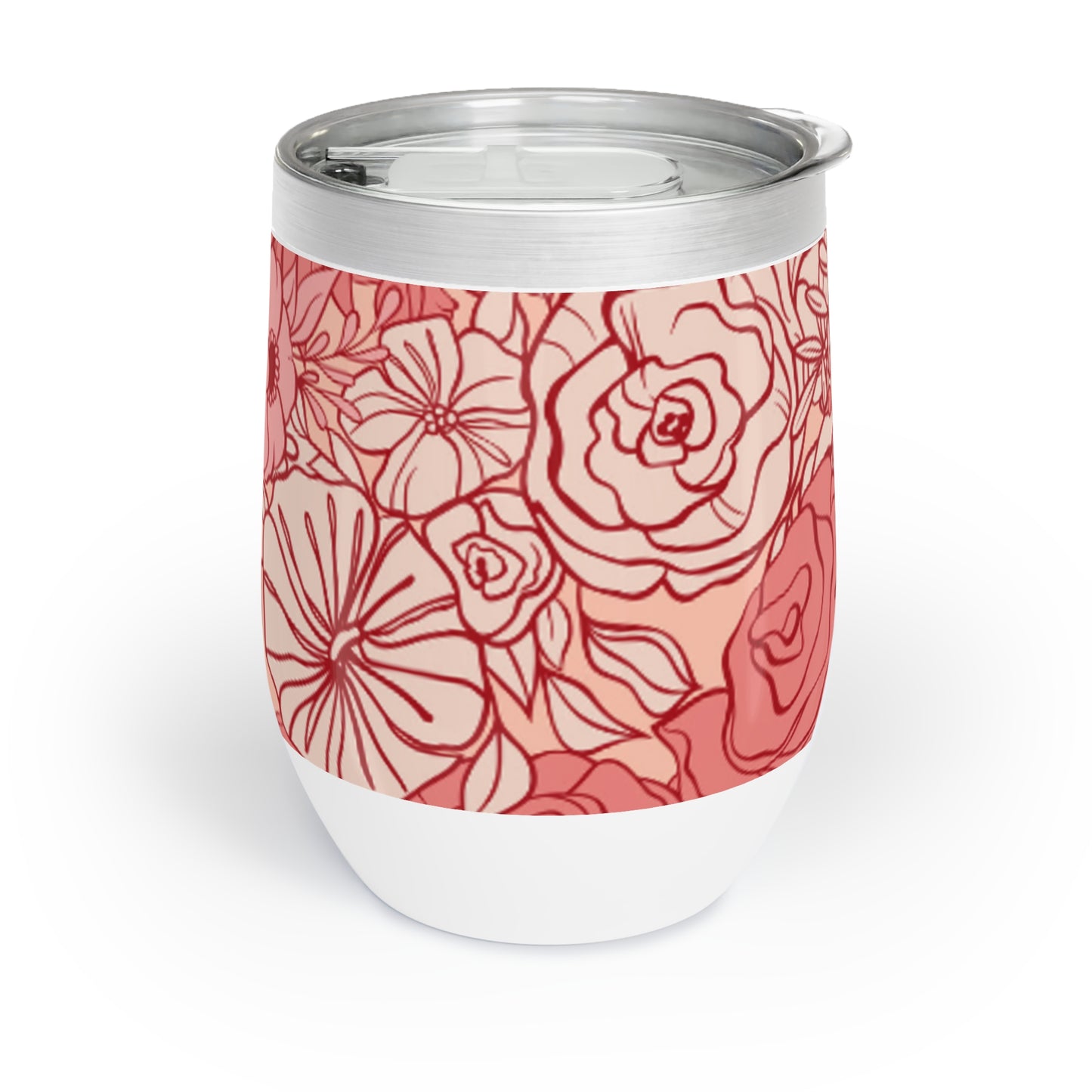 Coral Spring Floral Chill Wine Tumbler