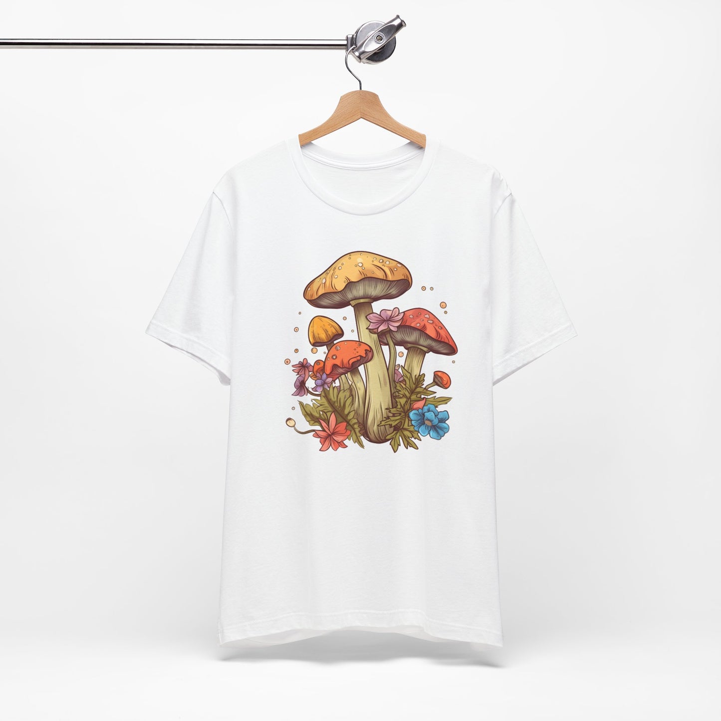 Whimsical Mushroom Floral Unisex Jersey Short Sleeve Tee