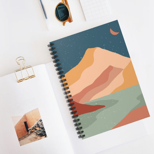 Serene Mountain Night Spiral Notebook-Ruled Line - Inspire Your Thoughts!