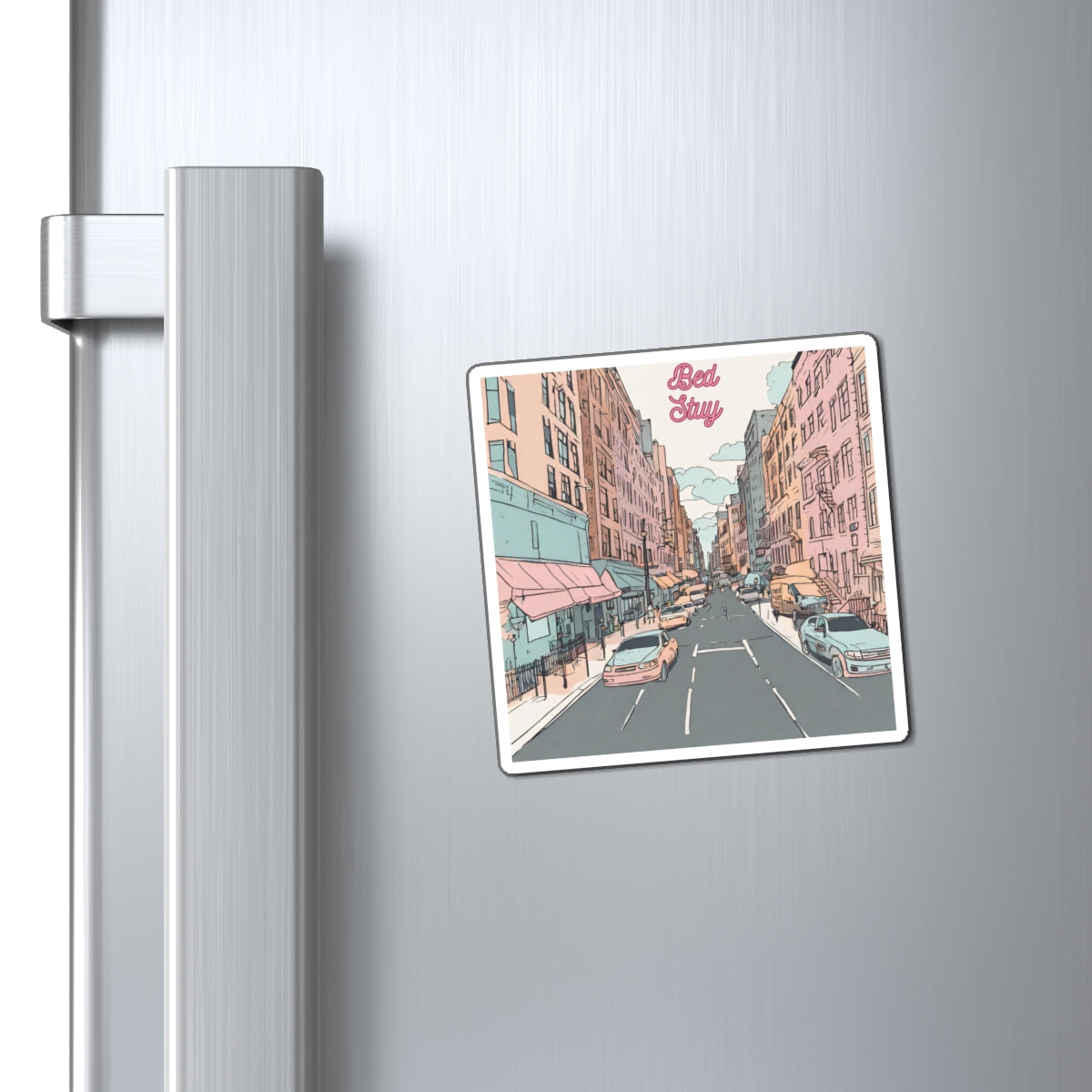 Bed Stuy, Brooklyn Sketch Magnet 3” x 3” | Strong & Fast Holding